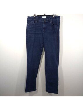 Lane Bryant 14 Long Jean Mid Rise Straight Leg Dark Wash Flex Magic Waistband